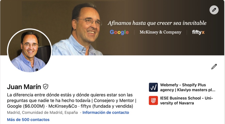 Juan Marín en LinkedIn